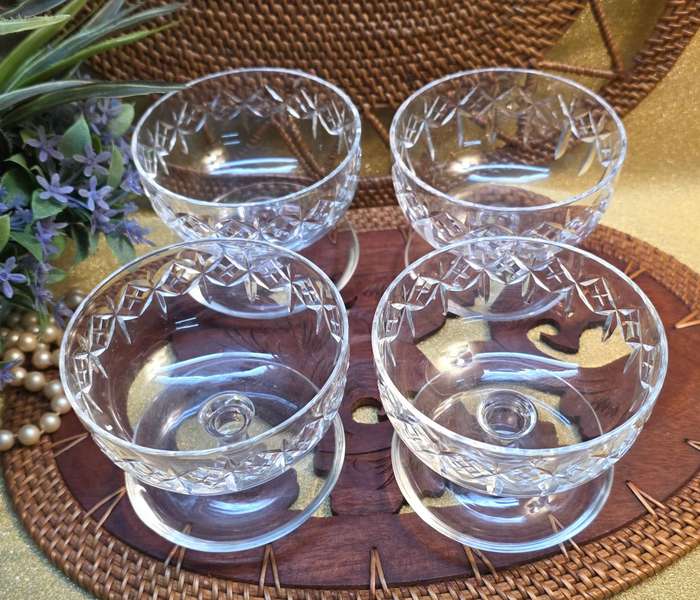 Set of 4 Webb Corbett Cut Crystal Glasses