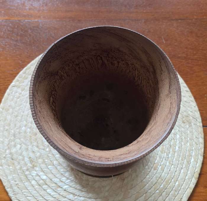 LARGE WOODEN VASE