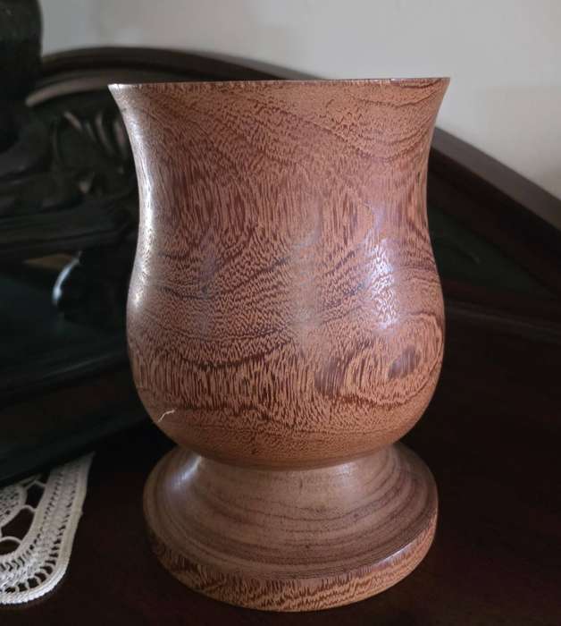 LARGE WOODEN VASE