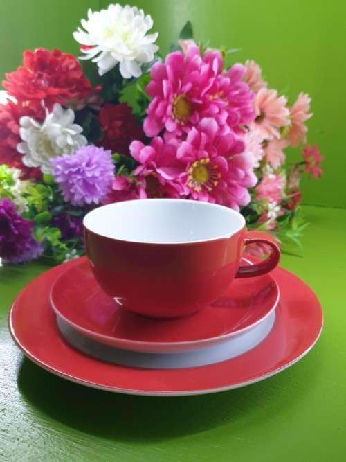 Two Tri Sets German Coffee Sets (Red)