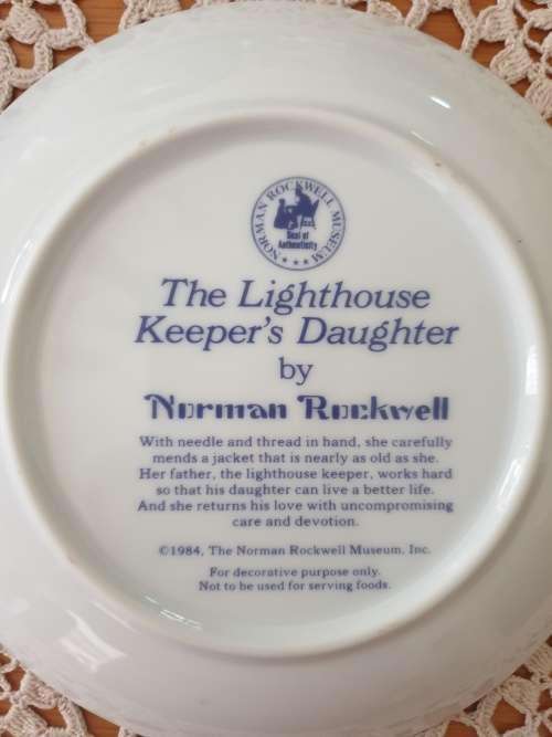 Norman Rockwell `The Lighthouse Keeper`s Daughter` Collector Plate (16 cm)