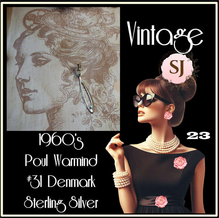 Vintage 1960's Poul Warmind #31 Denmark Sterling Silver earings | 23 |