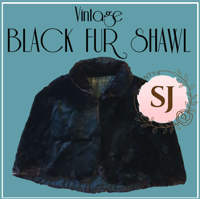 BLACK FUR SHAWL