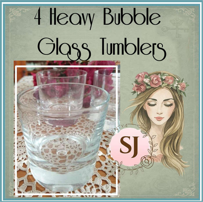 Sundowner Vibes | Set of 4 Heavy Bubble Glass Tumblers