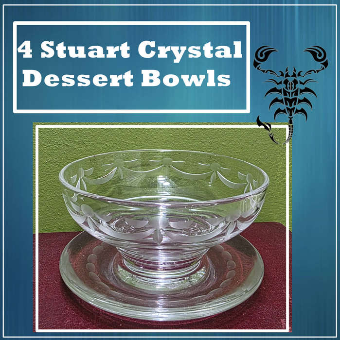 4 Stuart Crystal Dessert Bowls | England |