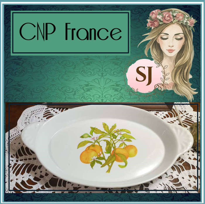 serving platter marked "Tradition CNP France," likely dating back to the 1970s