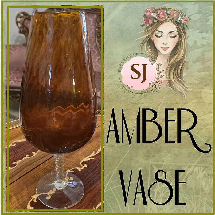 Vintage Amber Stemmed Glass/Vase