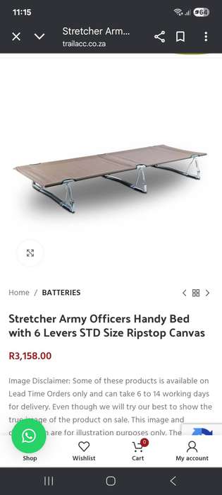 Set of two Vintage Army Officers stretcher beds in duffel bag.