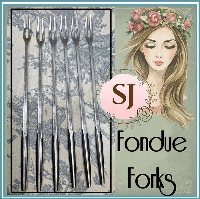 Vintage Eetrite Moderna 6-Piece Stainless Steel Fondue Fork Set
