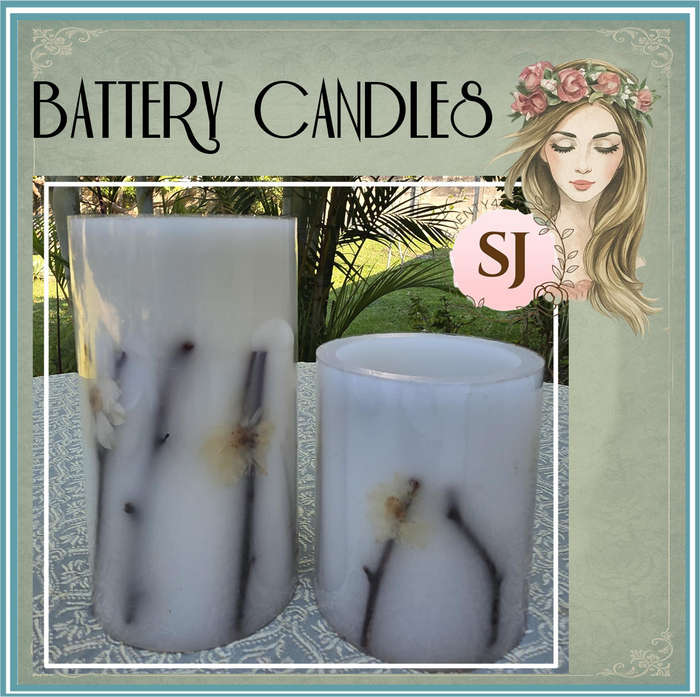 TWO BATTERY CANDLES | DECOR | HOME | BATTERIES NOT INCLUDED |