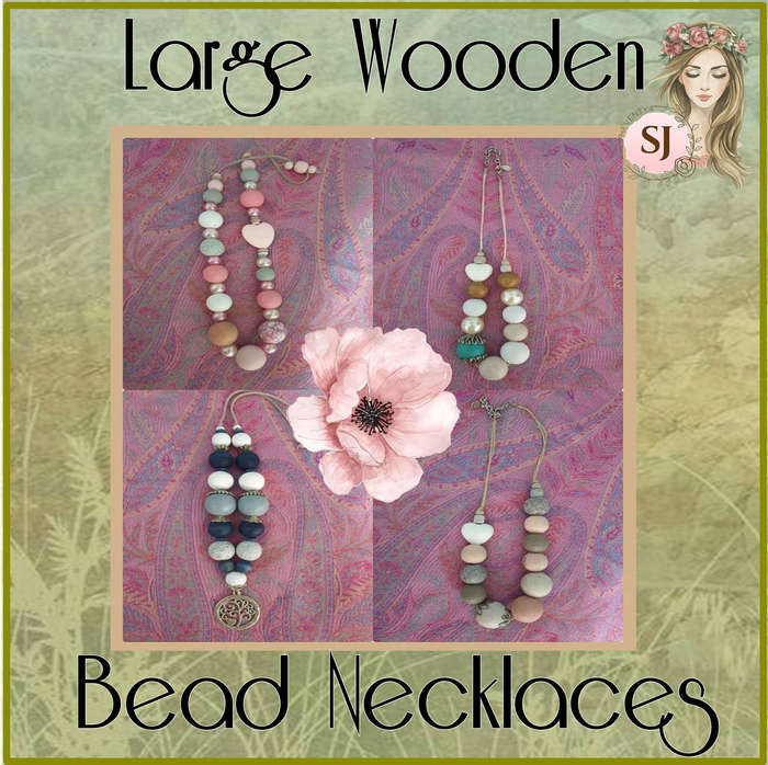 Large Wooden Bead Necklaces 4