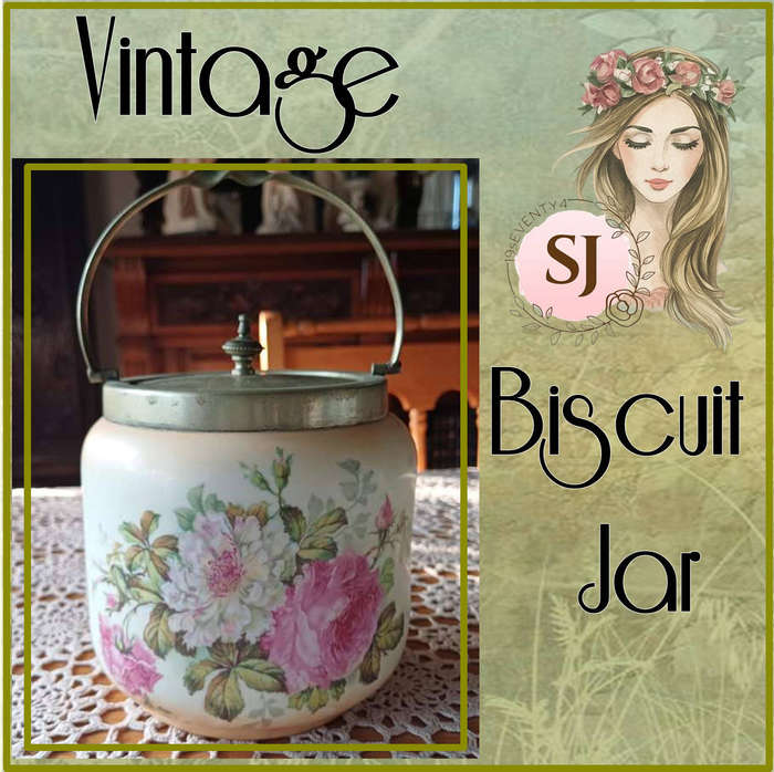 Porcelain Floral Biscuit Jar 14 x 14 cm High