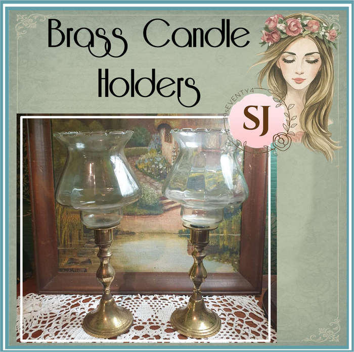 Set of Brass Candle Holders | made in India | 10 x 25 cm High each |