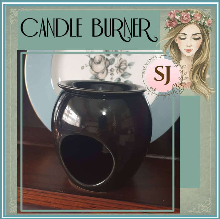 CERAMIC BLACK CANDLE BURNER