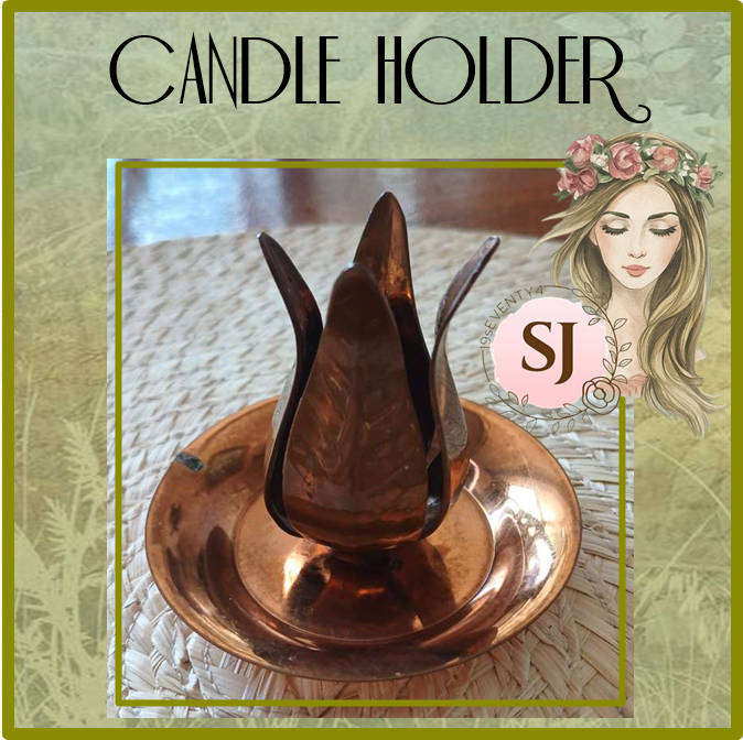 1980'S COPPER PLATED CANDLE HOLDER