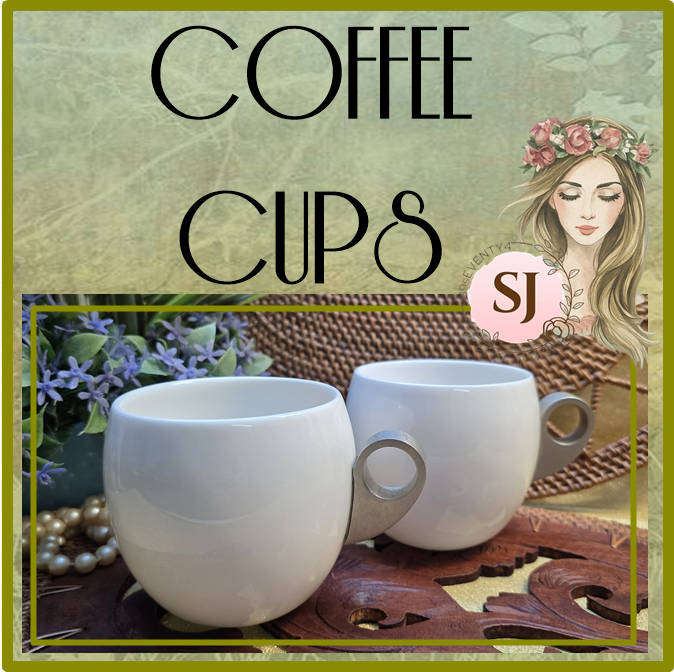 SET OF WHITE COFFEE MAGPPIE MUGS