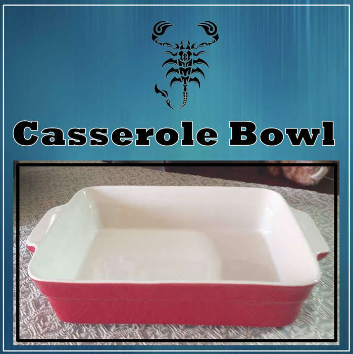 Medium Very Heavy Casserole Bowl | Very Good Condition | Bright Red |