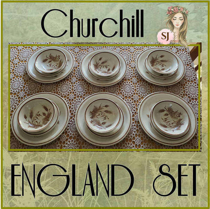 Churchill England Set for Your Collection (Beige Brown Stoneware)