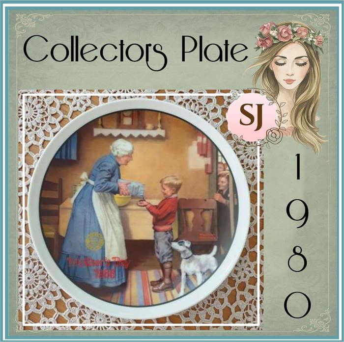 Mothers Day 1986 Norman Rockwell Vintage Edwin M Knowles Wall Plate