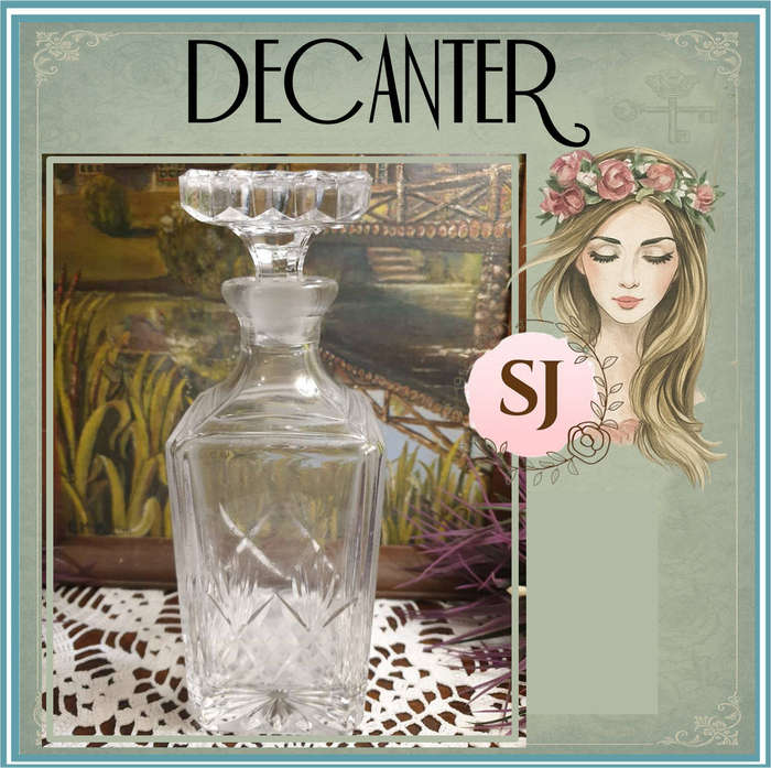 CUT GLASS DECANTER