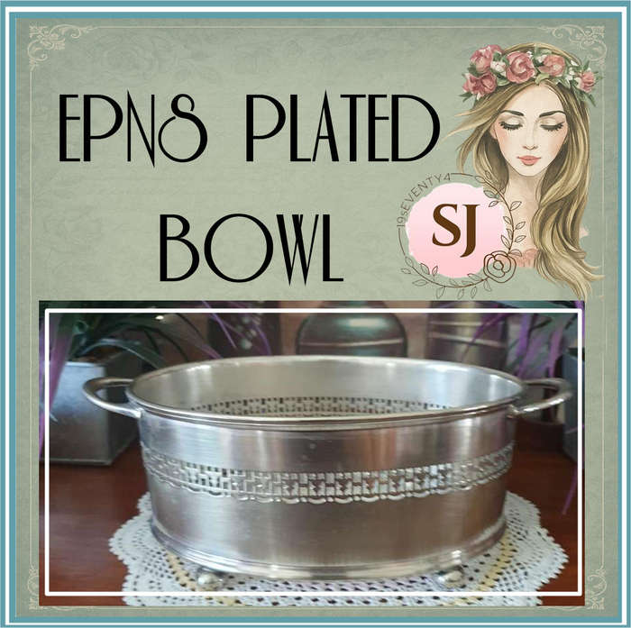 EPNS PLATED BOWL WITH GLASS BOTTOM (15 x 25 x 9 cm High)
