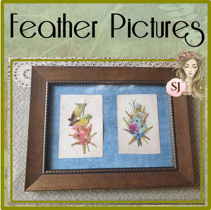 Vintage Feather Pictures in Frame  | Monay|