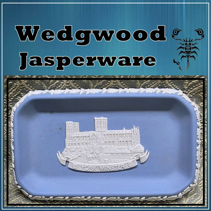 Small Wedgwood Light Blue Jasperware RECTANGULAR PIN DISH