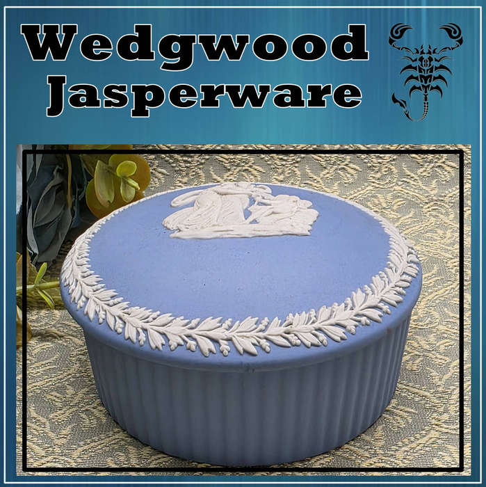 Small Wedgwood Light Blue Jasperware Round Container