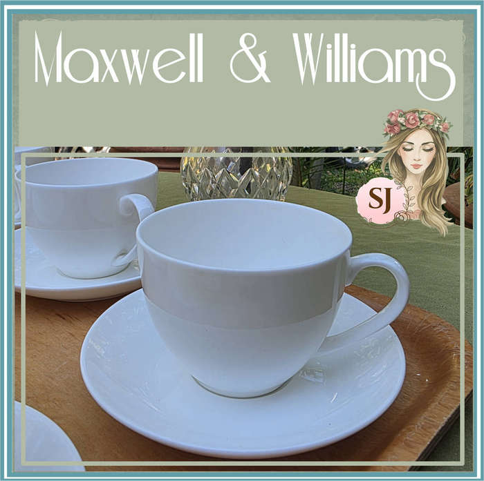 Maxwell & Williams - 350ml Cashmere Cups & Saucers Fine Bone China-Set of 6