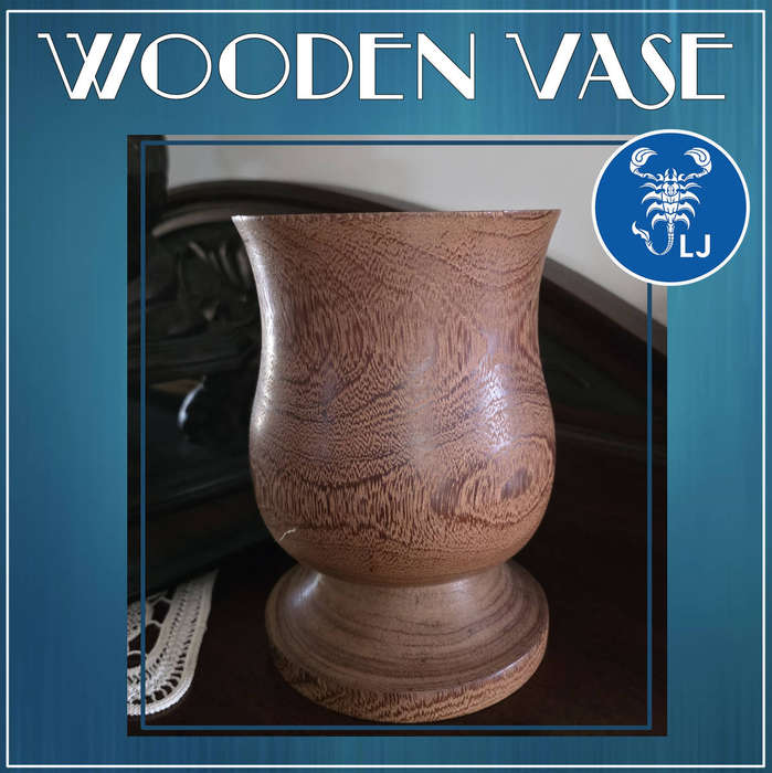 LARGE WOODEN VASE