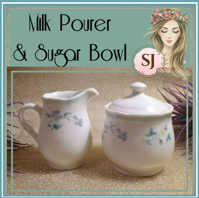 Regent bone china porcelain Milk Pourer with Sugar Bowl