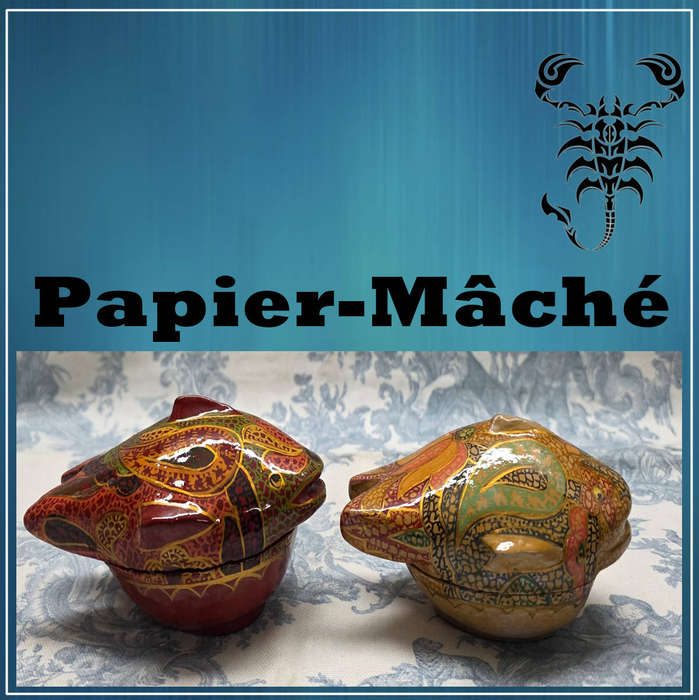 Set of 2 Papier-Mâché Fish Trinket Boxes