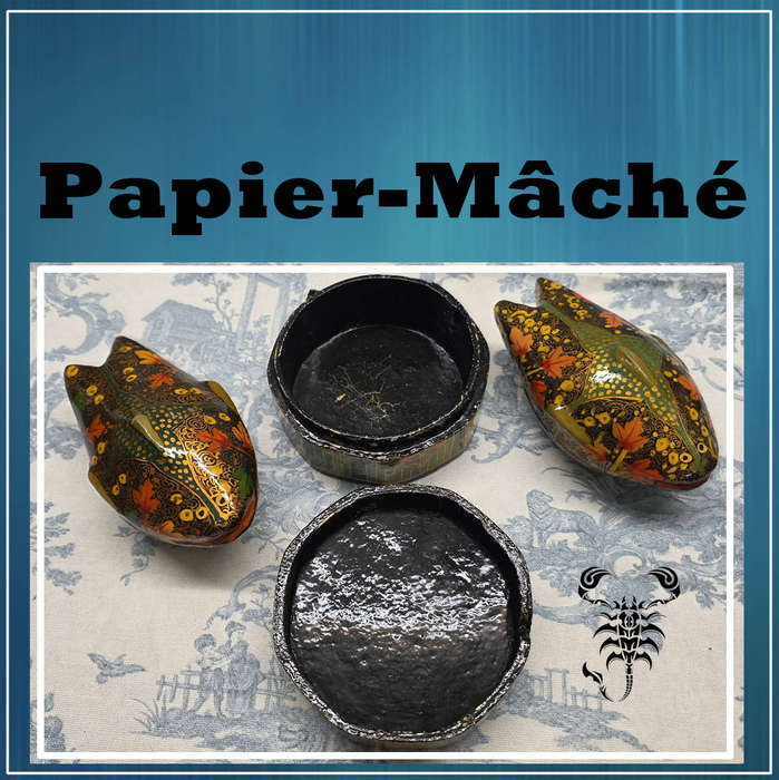 Set of 2 Papier-Mâché Fish Trinket Boxes + 1 Trinket Box