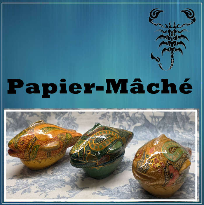 Set of 3 Papier-Mâché Fish Trinket Boxes