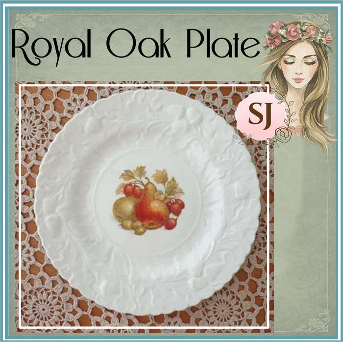 Queens Royal Oak Embossed Edges England Wall Plate
