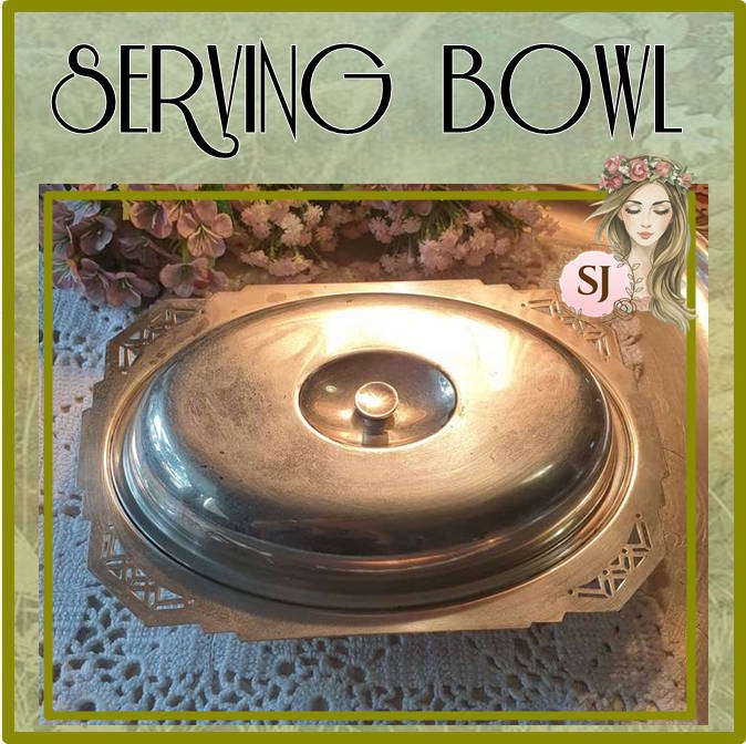 SILVER PLATED SERVING BOWL WITH LID