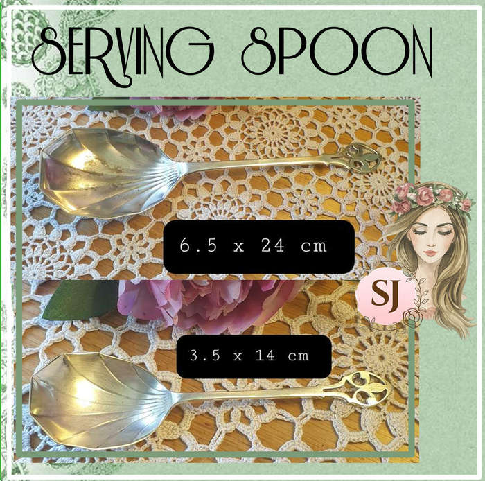 VINTAGE SET OF LARGE SERVING SPOON WITH SMALL JAM SPOON