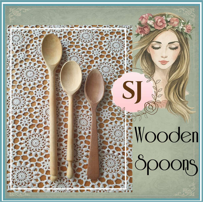 Vintage Wooden Spoons Set for Decor