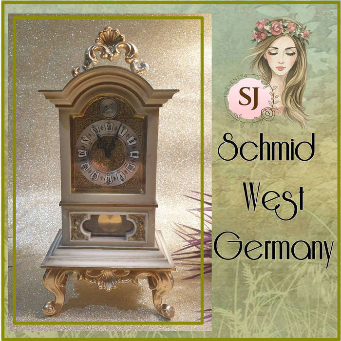 Vintage Schmid West Germany Working Clock | 10 X 7.5 X 22 CM HIGH |