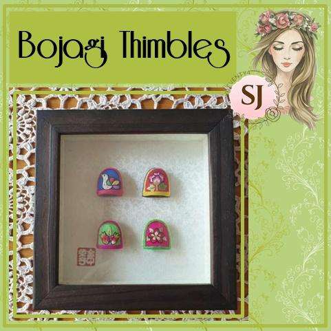 Bojagi Thimbles made in Korea (Korean Embroidered Silk Thimbles)