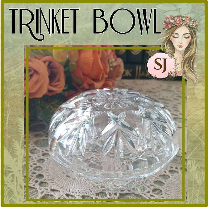 SMALL GLASS TRINKET BOWL WITH LID