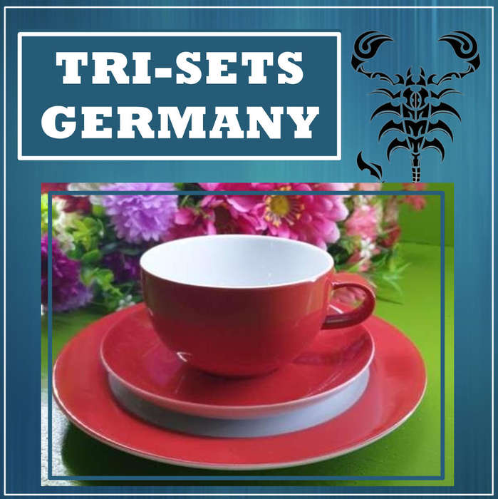 Two Tri Sets German Coffee Sets (Red)