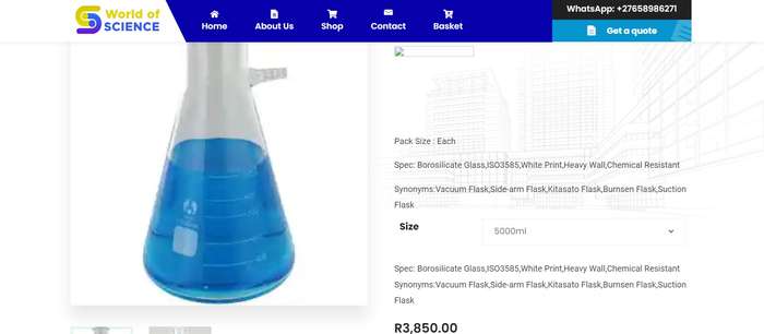 Filter flask 5000ml, Type Büchner plain side arm, Pyrex   Made in England