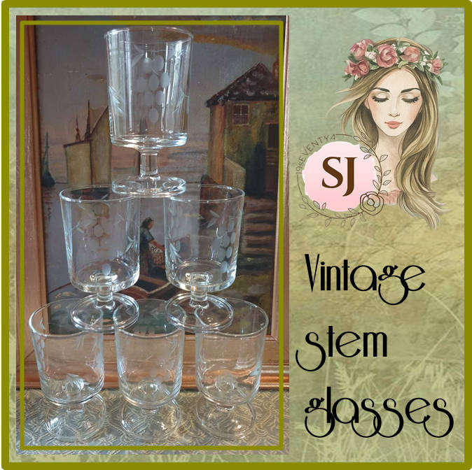 6 Vintage  stem glasses | MADE IN FRANCE |