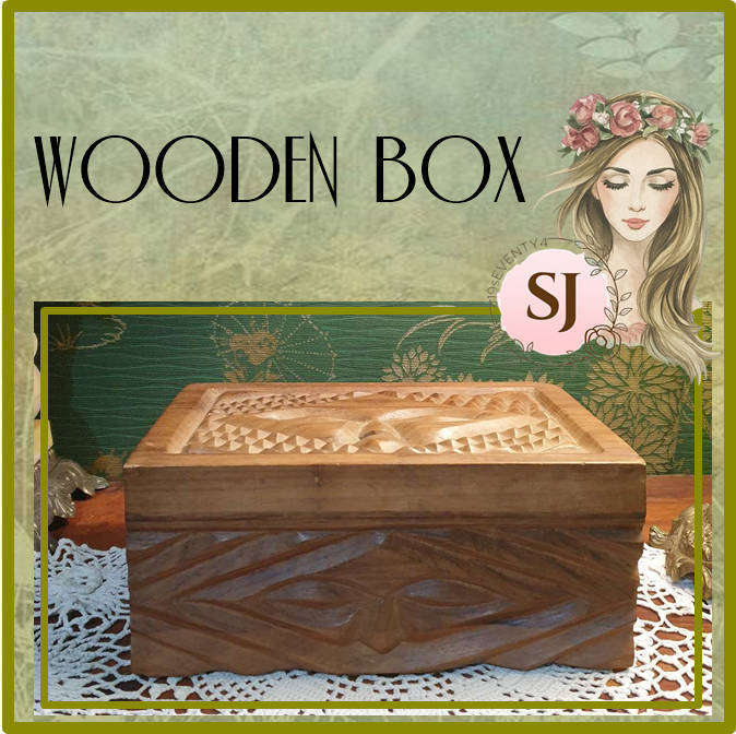 HEAVY WOODEN STORAGE JEWELRY BOX