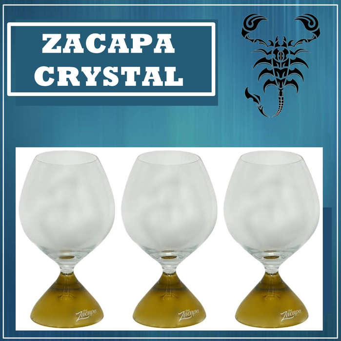 Ron Zacapa Rum Glasses (set of 3) crystal glasses, perfect condition