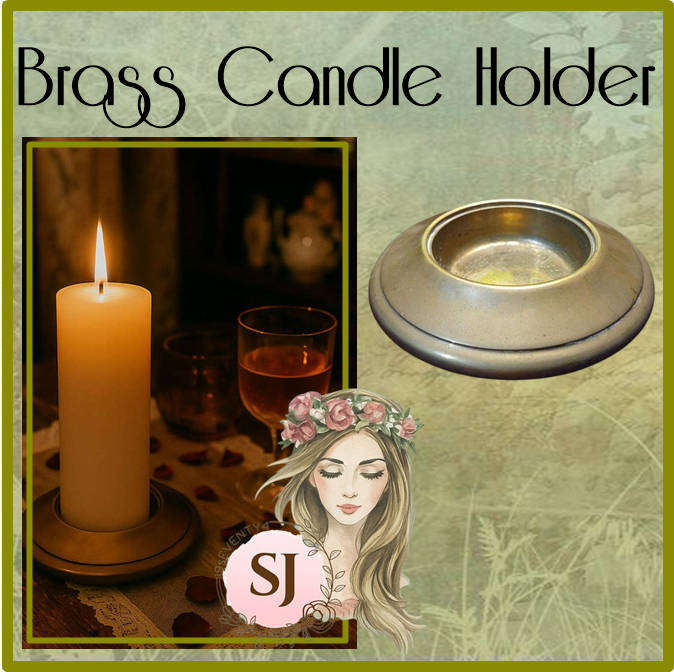 Large Round Brass Candle Holder