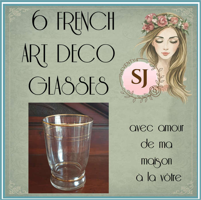 VINTAGE FRENCH ART DECO  GLASSES  | 7 x 9 cm High |
