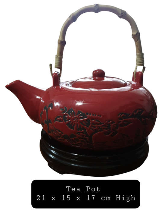 ORIENTAL TEA SET WITH TRAY