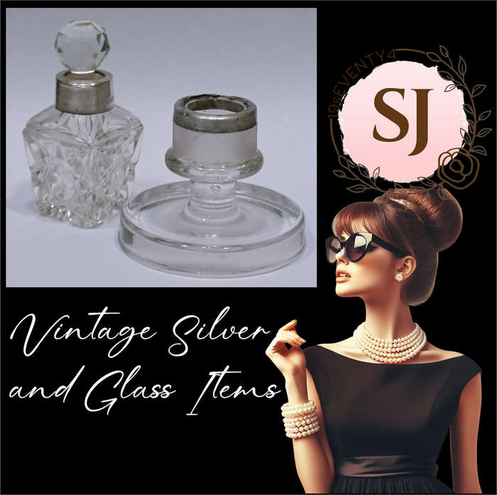 Unusual Silver Mounted Match Striker & Perfume Bottle